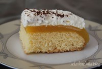 lambada ciasto sok pomarańczowy biszkopt bita śmietana budyń budyniem