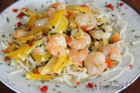 krewetki makaron mleczko kokos estragon chilli curry azjatyckie danie